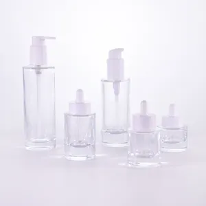 Heldere Geur Etherische Olie Flessen Cosmetische Druppelaar Fles Glas Dikke Bodem Bamboe Squeeze Op Maat 1 Oz Luxe Vloeistof