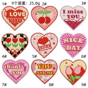 Nuevo parche termoadhesivo bordado de letras y corazón, en colores rojo y rosa, con diseño 'Nice Day' y 'Love', para decoración de ropa, sombreros y como regalo - Product Image 2