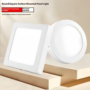 Focos empotrados LED cuadrados ultrafinos Cuerpo de PVC Acabado de aluminio no perforado Aplicación de oficina Luces de panel plano Montadas en superficie - Product Image 2