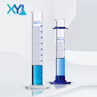 Silinder Ukur Kaca Pyrex Anti-korosi Laboratorium Kimia 10ml~2000ml dengan Penutup, Silinder Kaca untuk Air