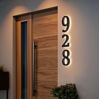 Numéro personnalisé Hôtel Led Signe En Acier Inoxydable École Porte Étage Numéro LED logo Signes 3D Adresse Led Signalisation Maison Nubmers Signes
