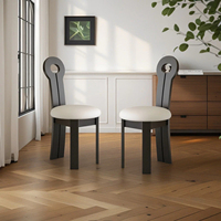 Chaise de salle à manger minimaliste écologique en bois d'hévéa, avec dossier et revêtement en cuir, style moderne et luxueux, pour la vente en gros