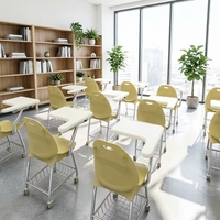 Bureau et chaise combinés modernes et durables pour enfants, en métal et MDF, pour usage scolaire