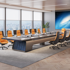 Hiện đại ông chủ Văn phòng đồ nội thất không dây sạc l-hình dạng thông minh Veneer sơn bảng sang trọng Điều hành Chủ Tịch CEO bàn văn phòng - Product Image 6