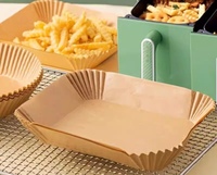 Papier sulfurisé antiadhésif et imperméable pour friteuse à air et four, en rouleaux ronds et carrés, 50 ou 100 pièces, vente en gros
