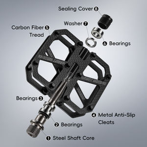 WEST BIKING <span class=keywords><strong>bicicleta</strong></span> ultraligero fibra de carbono <span class=keywords><strong>Pedal</strong></span> <span class=keywords><strong>eje</strong></span> de acero 3 rodamientos suave ahorro de esfuerzo <span class=keywords><strong>bicicleta</strong></span> ciclismo <span class=keywords><strong>Pedal</strong></span> resistente - Product Image 2