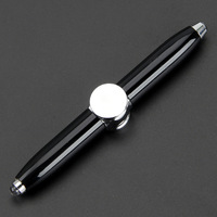 Stylo rotatif multifonctionnel en métal avec logo personnalisé, jouet promotionnel, stylo rotatif à main avec lumière