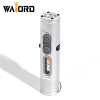 Lampe torche portable EDC WAIORD, mini lampe LED 500 lumens, design magnétique, rechargeable, alliage d'aluminium, USB, IP65, camping, réglable