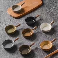 Assiettes à condiments en céramique M, assiettes japonaises en terre cuite rugueuse avec poignées, assiettes à moutarde