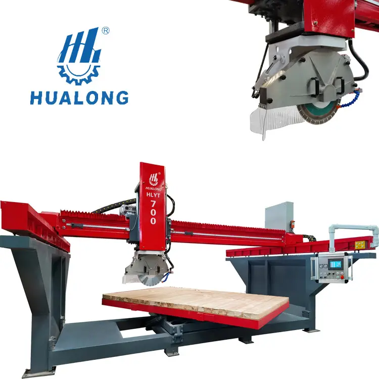 HUALONG HLYT-700 CNC stone machinery granite marble tile cutter Power saving energy infrared stone cutting machine for sale