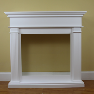 Ensemble de cheminée autoportant moderne en MDF blanc, vente en gros | Manteau de cheminée sur mesure pour foyer électrique <span class=keywords><strong>ou</strong></span> à l'<span class=keywords><strong>ethanol</strong></span> - Product Image 5