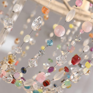 Lustre en cristal de couleur moderne de style campagnard français, villa, cour, <span class=keywords><strong>salle</strong></span> de banquet pour la décoration de la maison - Product Image 5