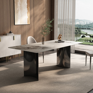 定制现代设计餐桌，带大理石豪华6座家居家具和餐厅桌面套装 - Product Image 1