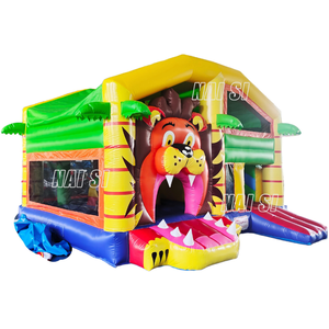Castillo Inflable 3D Deluxe Jungle Lion con Tobogán y Zona de Brincos, Castillo Inflable con Techo para Niños, Ciudad de Diversión, Juguetes Inflables para Fiestas y Eventos - Product Image 2