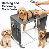 Hamac de toilettage pour animaux de compagnie USMILEPET avec cadre en PVC personnalisé et support, hamac de toilettage pour petits chiens et chats, hamac de bain pour animaux de compagnie