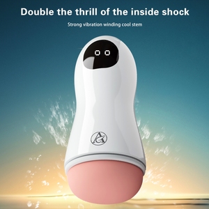 Masturbatore <span class=keywords><strong>Maschile</strong></span> Vibrante con Simulazione di <span class=keywords><strong>Sesso</strong></span> Orale, Vagina Realistica, Automatico con Proiettile Vibrante per Pene, Giocattoli Sessuali per Adulti - Product Image 6