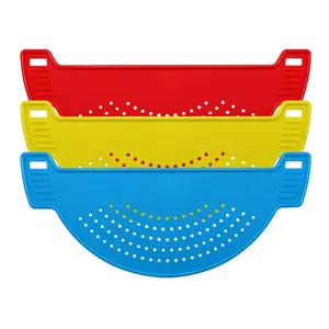 Égouttoir pliable en silicone pour casseroles et pâtes, écologique, pour cuisine domestique, lavage à la main uniquement, 28,5x12CM - Product Image 4