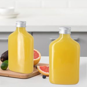 Wholesale Plastic Juice <strong>Bottles</strong> 2oz 4oz 8oz Sizes with Tamper Evident Cap Flat Water <strong>Bottle</strong> Design - Product Image 4