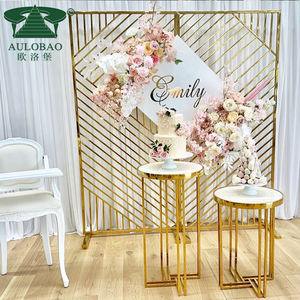 อุปกรณ์ตกแต่งฉากสำหรับงานแต่งงานอุปกรณ์ตกแต่งฉากทำจากสแตนเลสสีทอง - Product Image 1