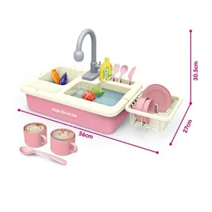 Детская Дошкольная кухонная раковина, ролевые игры, игрушки Jugetes, детская пластиковая раковина для бассейна, игрушка для мытья в посудомоечной машине, Наборы игрушек