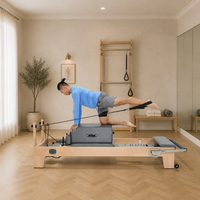 Reformer Pilates en bois de qualité studio Queenlife avec équipement complet, lit de Pilates commercial pour studio de yoga et entraînement physique
