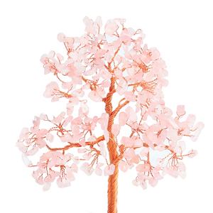 Quartz Rose naturel énergie fond de minerai brut noël cadeau chanceux arbre de vie de guérison tissé à la main - Product Image 2