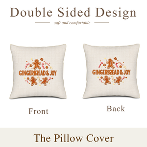 Funda de Cojín de Lino Personalizada 18x18 Cuadrada, Funda de Almohada con Estampado Personalizado de Hombre de Jengibre Navideño para Sofá, Decoración del Hogar, Regalo - Product Image 4