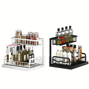 Long Life Adjustable Realinn l Shaped Ack 2 Tier Under Sink Organizer <strong>Kitchen</strong> Sink Organizer Sliding Solid Metal and Storage - Product Image 6