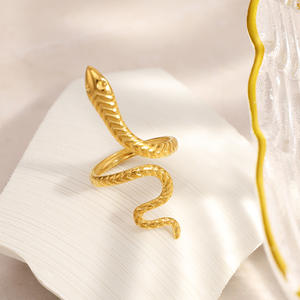Serpentine Snake <b>Ring</b> 18k Gold Plated Animal Design Women's Fashion Jewelry Gift - Product Image 2