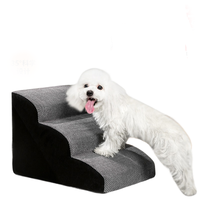 Escaliers pour animaux de compagnie en mousse solide moderne en gros, 3/4 marches, rampe pour chiens et chats, pour petits chiens/chats, 3 marches, personnalisables, amovibles et lavables