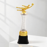 Trophée en plastique doré JINZUN à bon prix, meilleur trophée de gardien de but pour les matchs de football, vente en gros de trophées sportifs haut de gamme