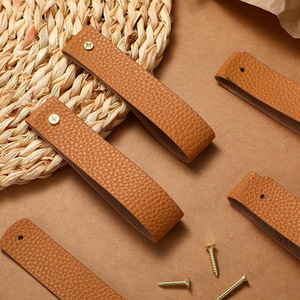 Cross-border spot leather <b>wall</b> <b>hooks</b> for living room, kitchen, and bathroom towel racks/cabinet leather handles - Product Image 3