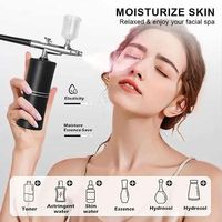 Kit d'aérographe électrique, compresseur d'aérographe sans fil, en acier inoxydable, réglage de la vitesse réglable, rechargeable par USB, portable, 0,3 mm