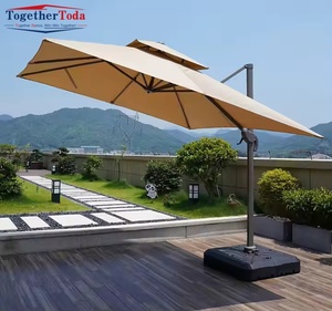 Parasol commercial Roma au design moderne, parasol de patio extérieur, parasol de plage imperméable en aluminium pour hôtel, jardin, bord de piscine, parc - Product Image 3