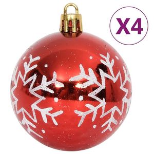 W2B VidaXL Set di palline di Natale di lusso rosso bianco perline in plastica personalizzabile dimensioni per la casa scatola confezionata per la stagione invernale - Product Image 3