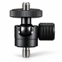 Adaptateur mini rotule en alliage d'aluminium CNC avec vis en acier inoxydable 1/4"-20 pour moniteur d'appareil photo, caméra d'action, support de trépied