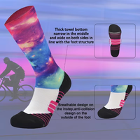 Chaussettes de sport antidérapantes personnalisées pour hommes et femmes, avec impression 3D par sublimation, en tissu éponge OEM, pour la course à pied