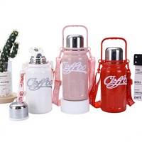 Fabricant Direct Nouvelle Tasse Thermos Isotherme en Acier Inoxydable Grande Capacité Élégante avec Sangle Portable Isolation Thermique 12-24 Heures