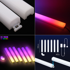 POPLOR Wall Led Light Strip <b>RGB</b> App <b>Control</b> Dimmable Multicolor Plastic Surface Mounted Modern Design - Product Image 5