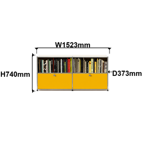 Meuble bas modulaire, étagère en métal jaune doré, cadre chromé, armoire de rangement pour chambre et salon, en acier, taille et couleur personnalisables, DIY - Product Image 2