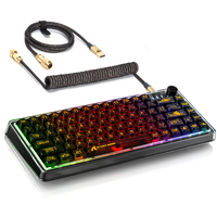 Teclado Mecánico Transparente ATTACK SHARK K75 al por Mayor, RGB Personalizable, Gasket, QMK/VIA, Switch Lineal, Cable En Espiral, TKL