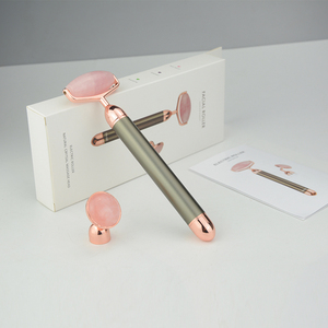 2020 monde meilleur vente produits jade rouleau facial soudé pierre naturelle quartz rose rouleau électronique - Product Image 4
