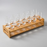 Présentoir Rustique en Bois Élégant pour Tasses, Organisateur de Rangement en Bambou pour Verres, Outil de Service de Cuisine Intérieur