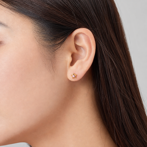 Boucles d'oreilles clous étoile rose en acier inoxydable, zircon, plaqué or 14K sous vide, bijoux sculptés de 7 mm - Product Image 5