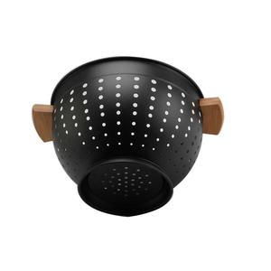 Panier de passoire de cuisine-Passoire en acier inoxydable avec manche en bois - Product Image 5