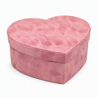 Boîte cadeau rose en forme de cœur avec couvercle pour la Saint-Valentin, emballage de faveurs de mariage, imprimé floral, logo personnalisé, fournisseur en gros