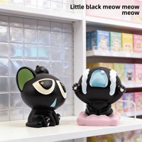 Mini figurine créative chat noir 'Meow Meow' en résine, boîte mystère, chaton mignon, jouet tendance, ornement de bureau, 5-7 ans, échelle 1/170, best-seller