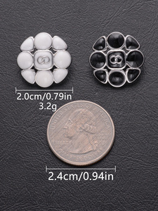 Thân thiện với môi hợp kim kẽm mạ Shank nút với men trắng trang trí thời trang phụ kiện may mặc - Product Image 2