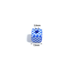 Wholesale 13mm <b>Acrylic</b> Mesh square Bead Checker with Holes square Bead Loose Bead for Bracelet Necklace Diy <b>Jewelry</b> Making - Product Image 3