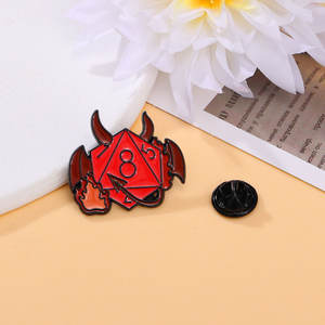Épinglette en émail Sming Pins Demon Dice, motif Guerrière Sorcière du jeu, badge à revers réversible, bouclier 666, en métal électrolytique, mini broche, cadeau d'affaires - Product Image 2